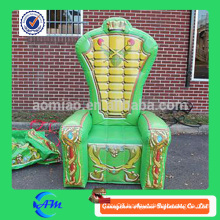 Green color inflatable throne chair